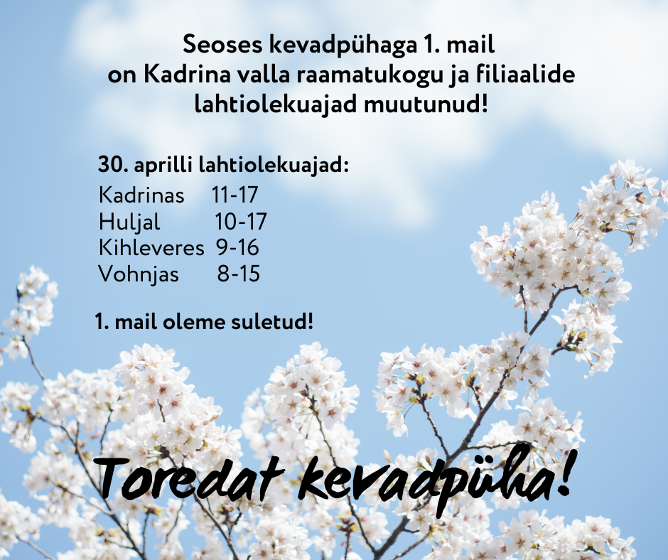 Lahtiolekuaegade muudatus